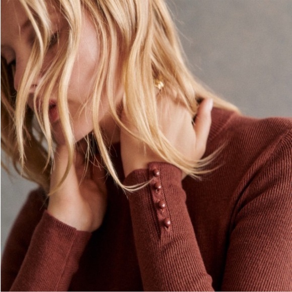 NWOT Sézane Simon Jumper Sweater in Size Medium Caramel - Picture 14 of 14